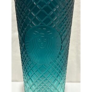 Starbucks Aquamarine‎ Teal Ombre Jeweled Venti Cold Cup Tumbler 24oz
